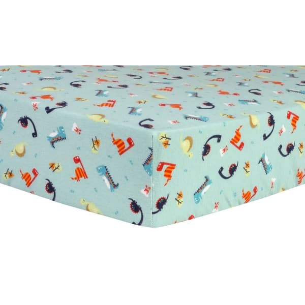 Trend Lab Dinosaurs Deluxe Flannel Fitted Crib Sheet Bed Bath