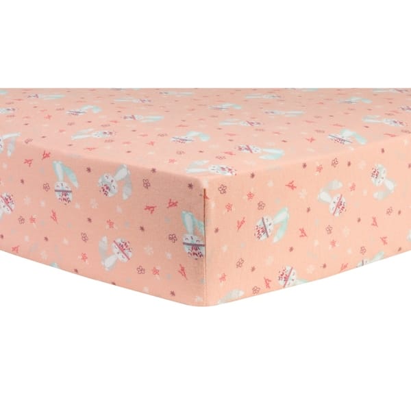Trend Lab Fox and Flowers Deluxe Flannel Fitted Crib Sheet Bed