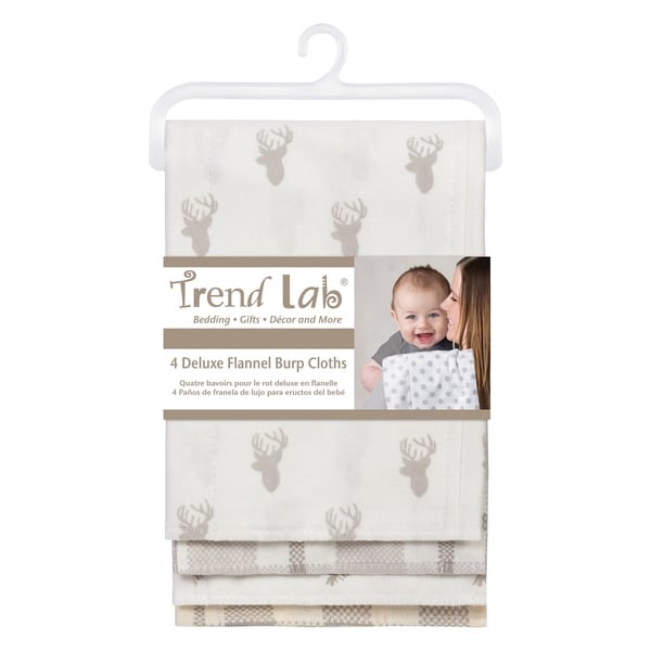Unicorns /& Flowers, Pack of 4 Trend Lab Flannel Burp Cloth Set