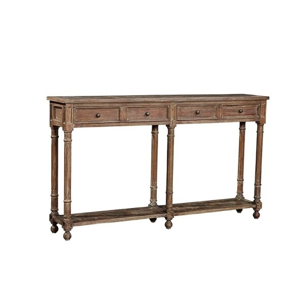 narrow wood console table
