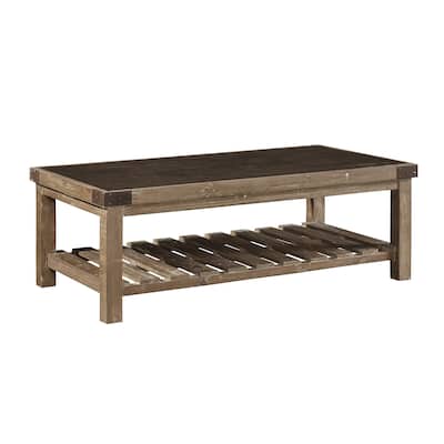 Anatolios Wood Coffee Table with Bluestone Top