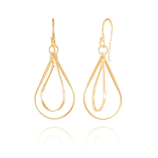 Mondevio Sterling Silver Double Teardrop Lightweight Dangle Drop Earrings Overstock 17524746