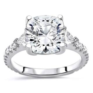 Shop 2 1 2ct Cushion Cut Moissanite Trillion 3 Stone Diamond
