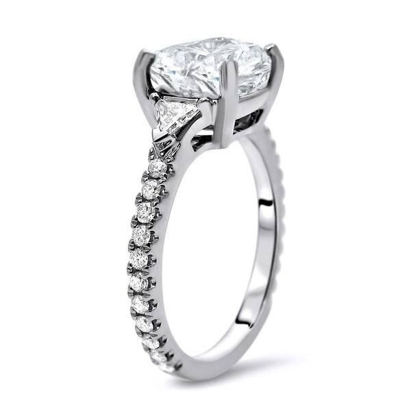 Shop 2 1 2ct Cushion Cut Moissanite Trillion 3 Stone Diamond