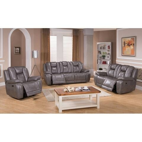 Withia Leather Power Sofa, Loveseat and Chair Recliner Set