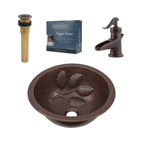 Sinkology Newton 14" All-in-One Copper Sink and Faucet Kit