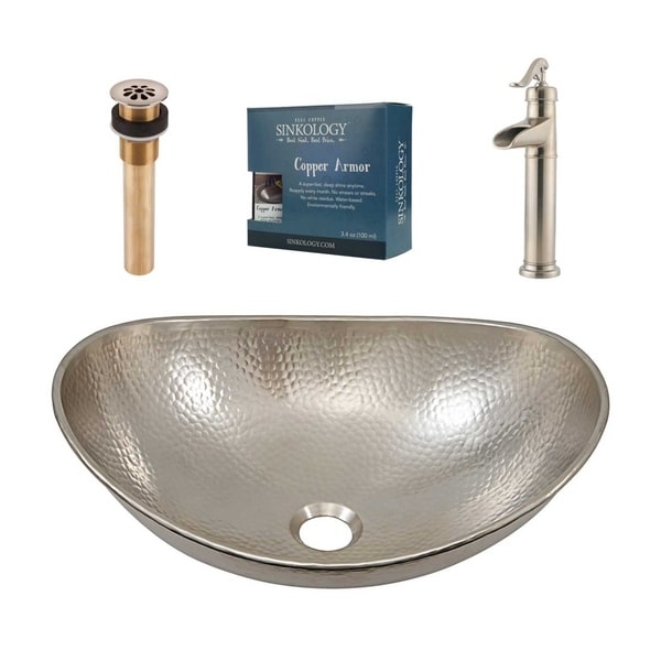 Sinkology Hobbes 19" All-in-One Nickel Sink and Faucet Kit