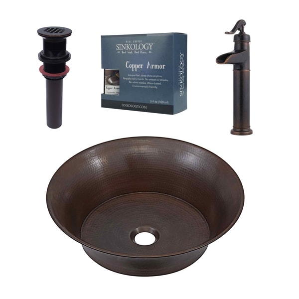 Sinkology Copernicus 16" All-in-One Copper Sink & Faucet Kit