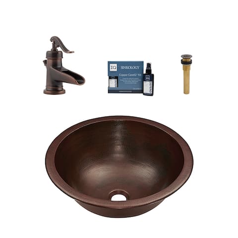 Sinkology Darwin 16" All-in-One Copper Sink and Faucet Kit