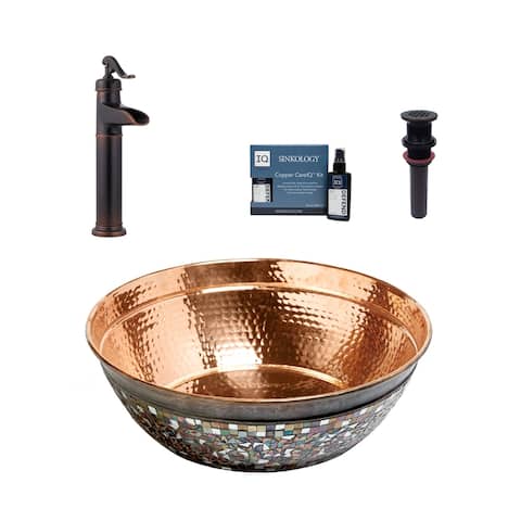 Sinkology Bardeen 16" All-in-One Copper Sink and Faucet Kit