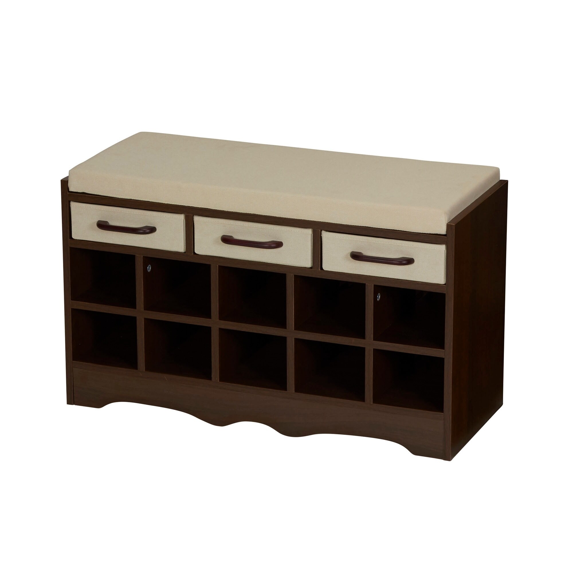 Shop Household Essentials 10 Pocket Shoe Storage Bench Honey