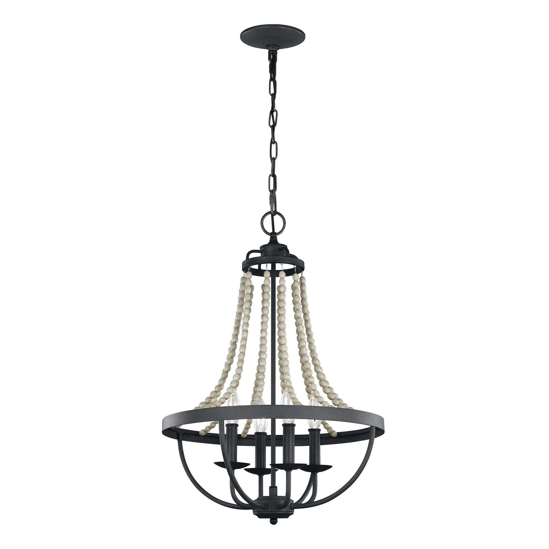 Feiss Nori 4 Light Dark Weathered Zinc / Driftwood Grey Chandelier - Chandeliers For Bedrooms by Overstock.com