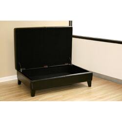 Shop Jennifer Black By Cast Leather Flip Top Storage Bench Free
