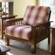 preview thumbnail 1 of 3, Handy Living Omaha Red Plaid Mission Style Arm Chair with Exposed Wood Frame