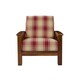 preview thumbnail 4 of 3, Handy Living Omaha Red Plaid Mission Style Arm Chair with Exposed Wood Frame