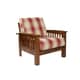 preview thumbnail 2 of 3, Handy Living Omaha Red Plaid Mission Style Arm Chair with Exposed Wood Frame