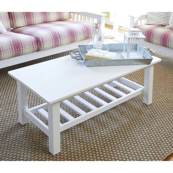 Shop Handy Living Baltimore White Wood Coffee Table With Slatted