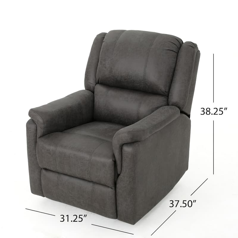 Jennette Slate Microfiber Swivel Gliding Recliner by Christopher Knight Home