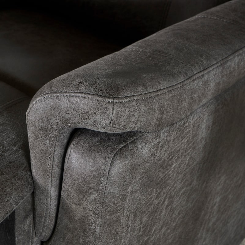 Jennette Slate Microfiber Swivel Gliding Recliner by Christopher Knight Home