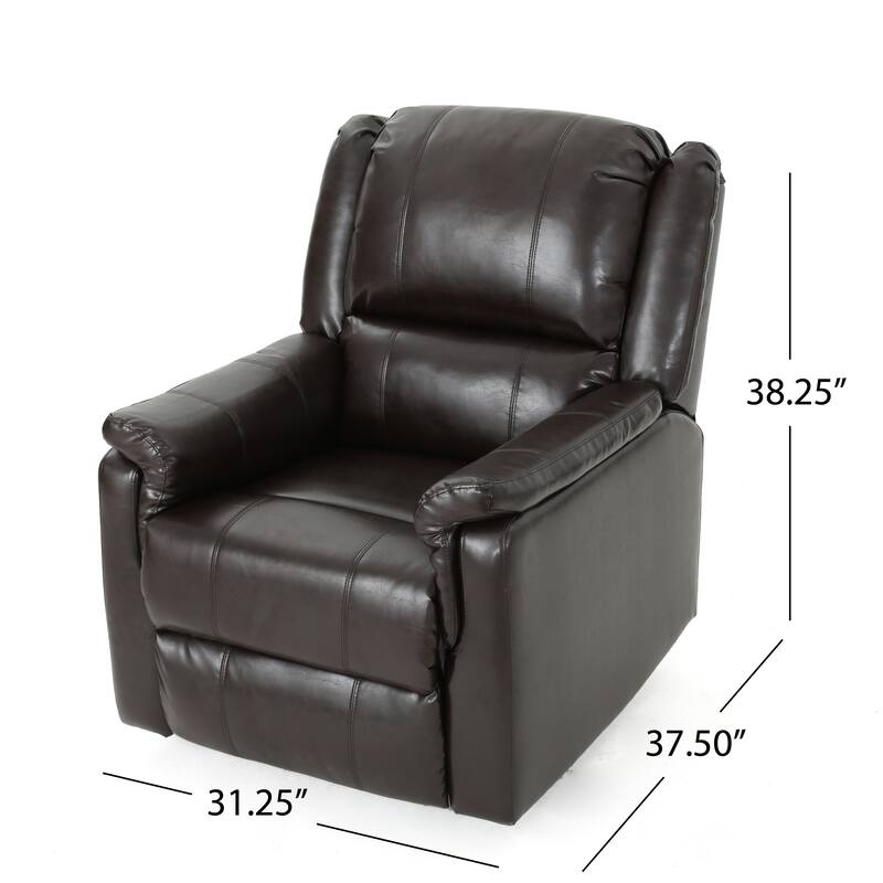 Jennette Faux Leather Swivel Gliding Recliner by Christopher Knight Home