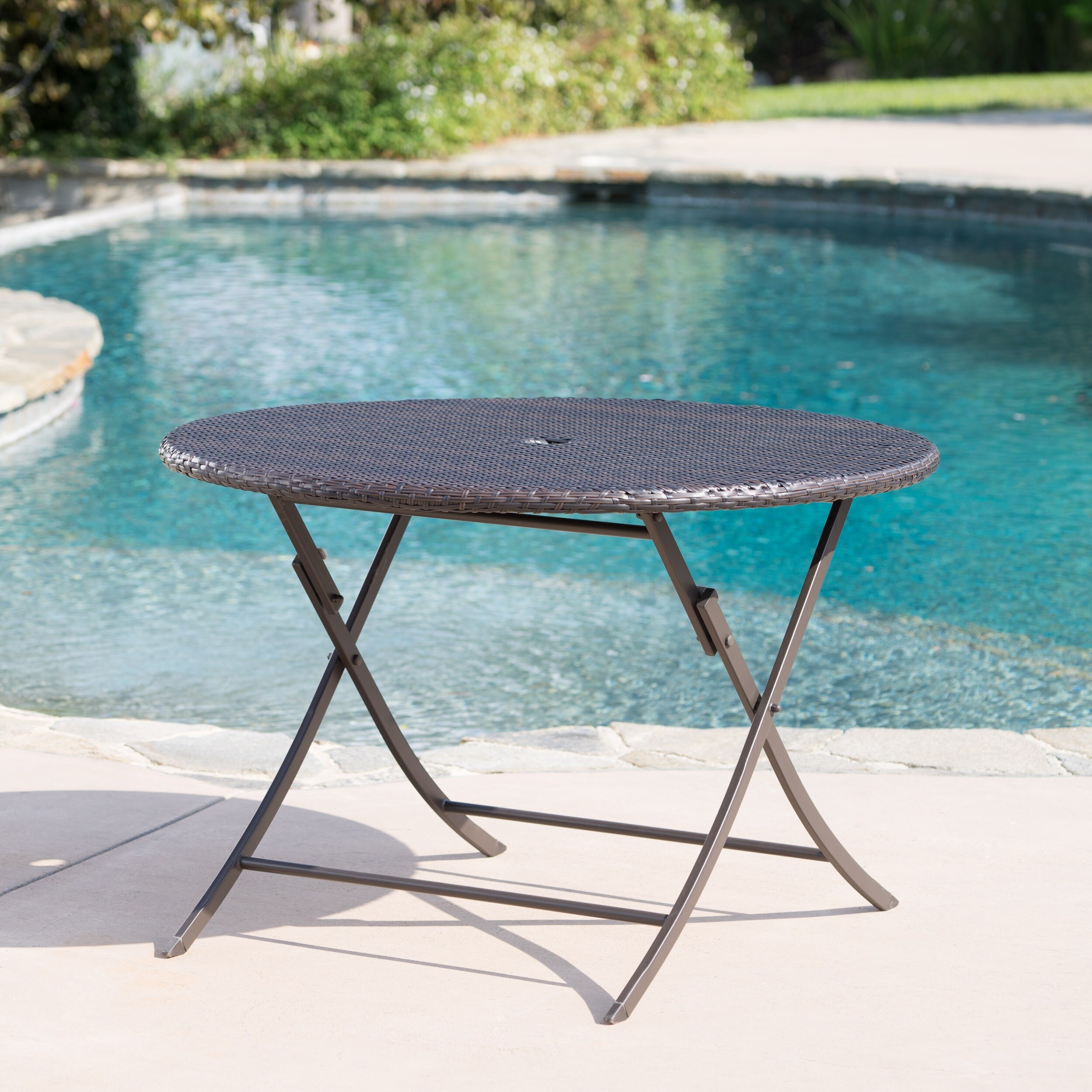 outdoor wicker folding dining table