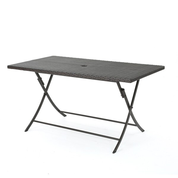 metal folding patio table with umbrella hole