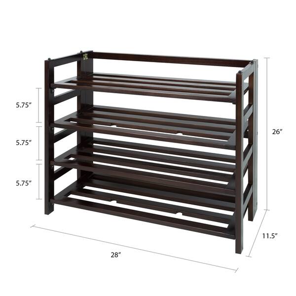 Shop Black Friday Deals On Four Shelf Espresso Folding Shoe Rack Overstock 17571011