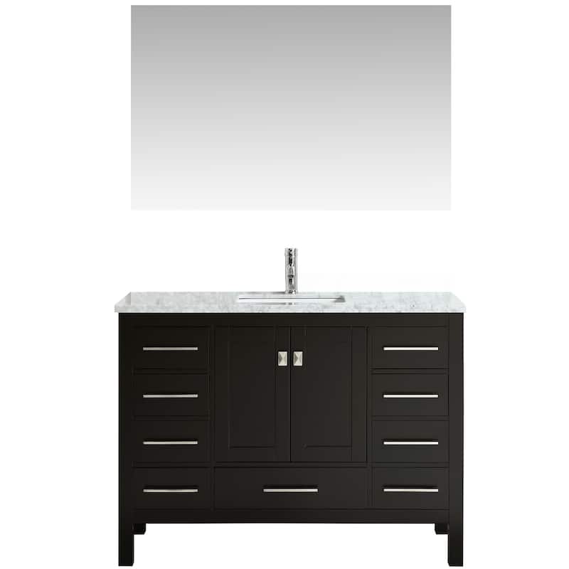 Eviva Aberdeen 42" Transitional Espresso Bathroom Vanity