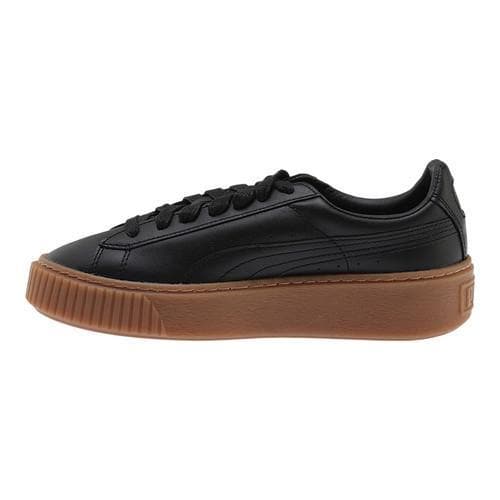 black puma basket trainers