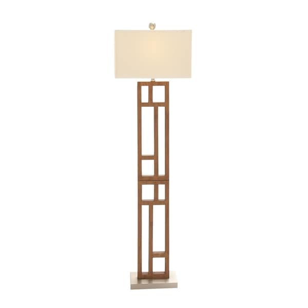 Studio 350 Wood Stainless Steel Floor Lamp 62 inches high