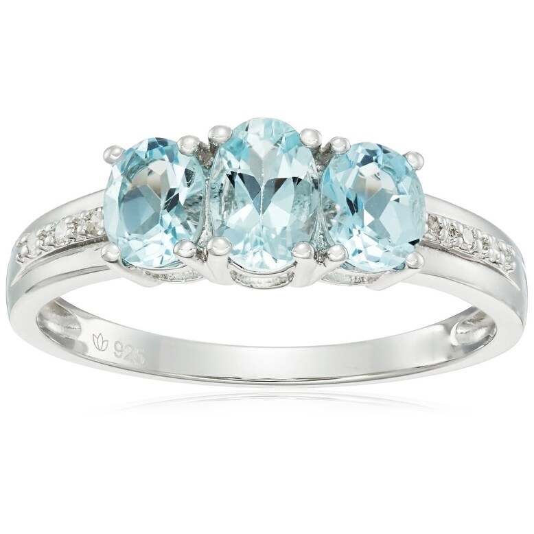 aquamarine 3 stone ring