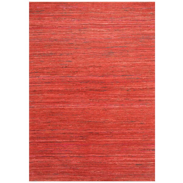 Handmade Chenille Flatweave Rug (India) - 5'6" x 7'7"