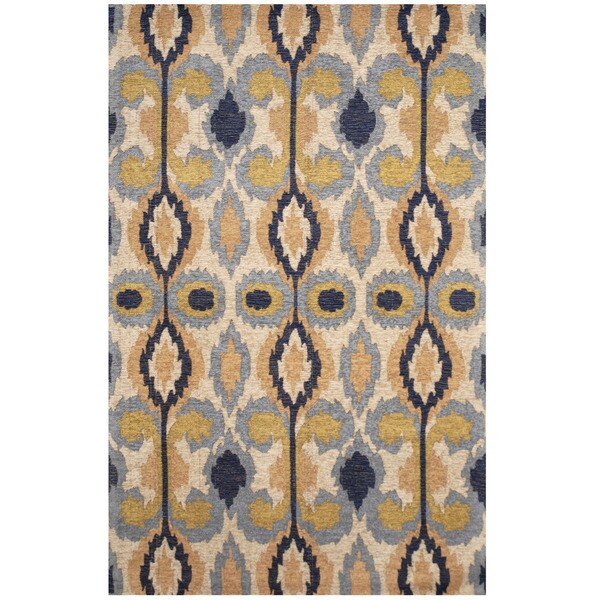 Handmade Chenille Flatweave Ikat Rug (India) - 4' x 6'