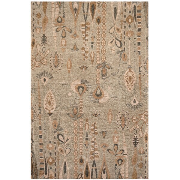 Handmade Chenille Flatweave Ikat Rug (India) - 4' x 6'