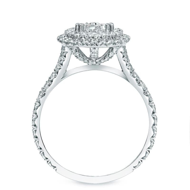 Auriya 14k Gold 1 1/2ctw Double Halo Diamond Engagement Ring