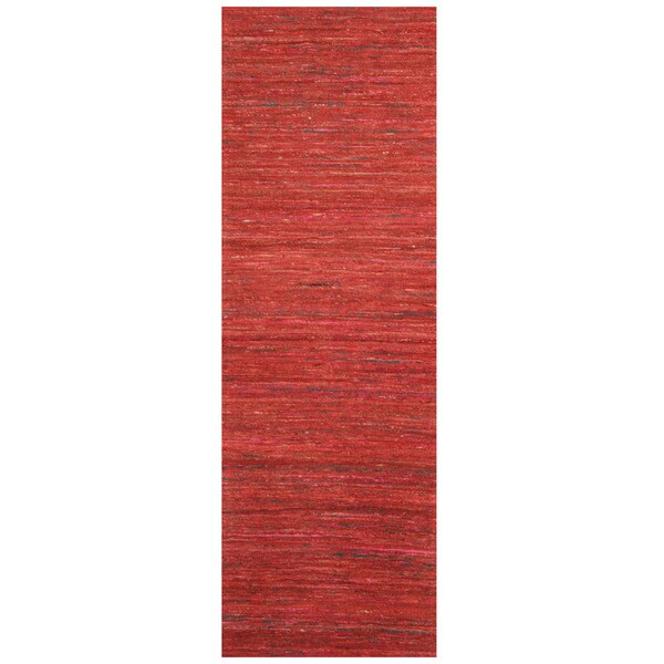 Handmade Chenille Flatweave Runner (India) - 2'8 x 8'