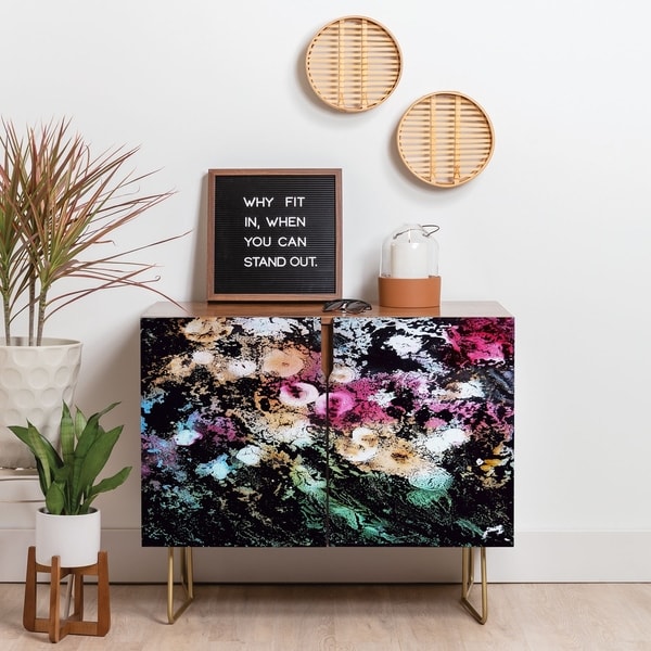 Deny Designs Blooming Black Credenza (Birch or Walnut, 2 Leg Options). Opens flyout.