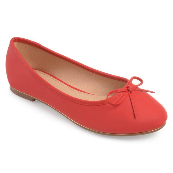 red wide width flats