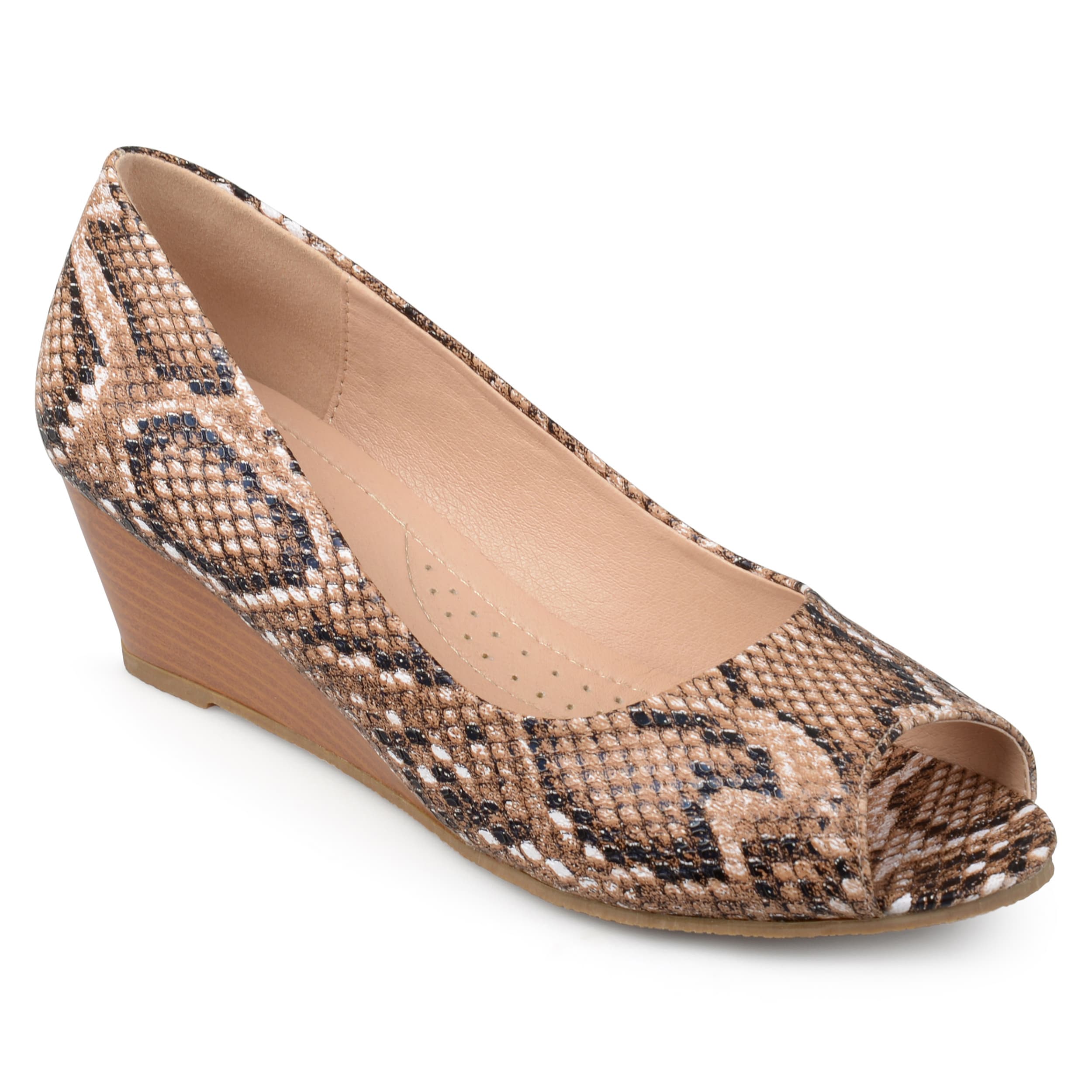 comfortable peep toe wedges