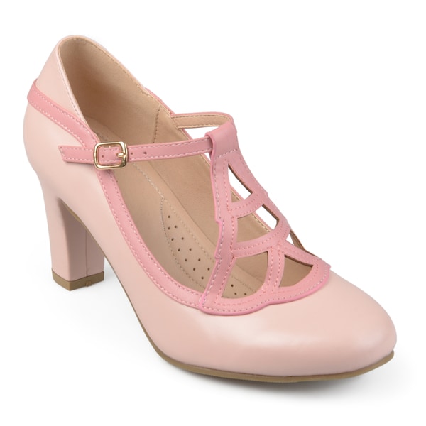 pink low heel shoes