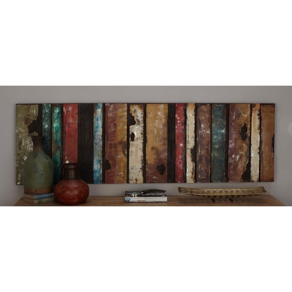 Shop Rustic 22 x 71 Inch Metal Multicolored Slat Wall ...