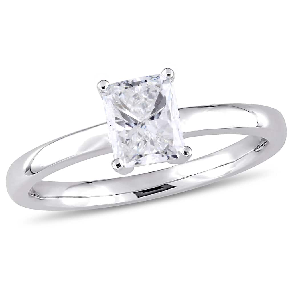 Miadora Signature Collection 14k White Gold 1ct TDW Radiant-Cut Diamond Solitaire Engagement Ring
