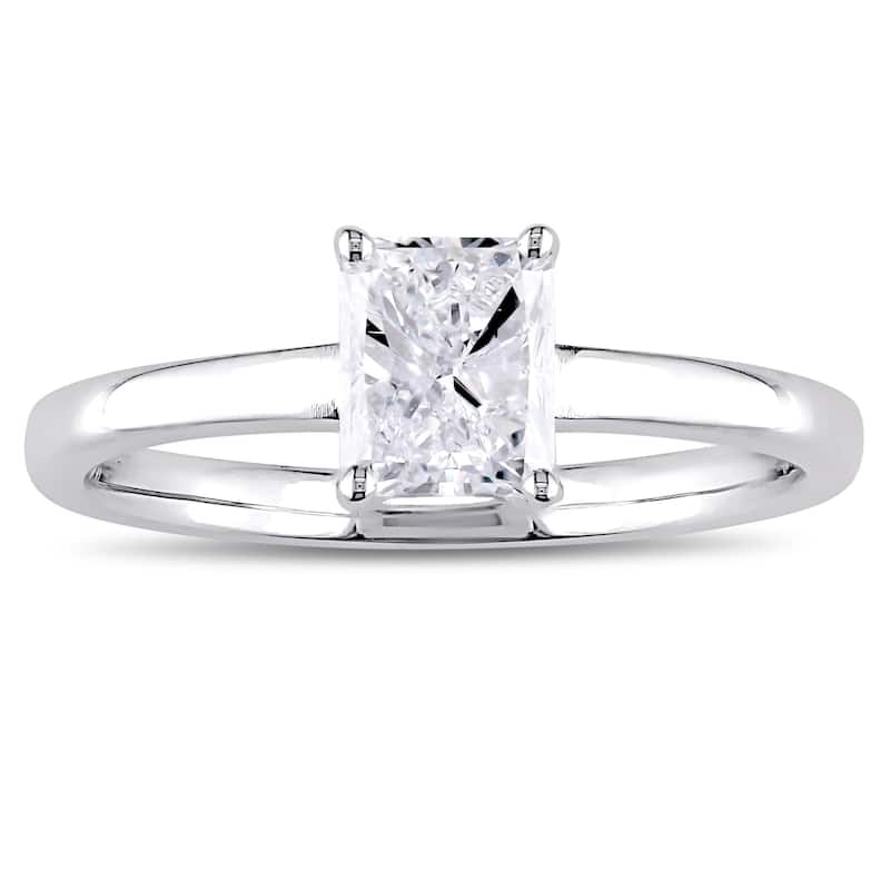 Miadora Signature Collection 14k White Gold 1ct TDW Radiant-Cut Diamond Solitaire Engagement Ring