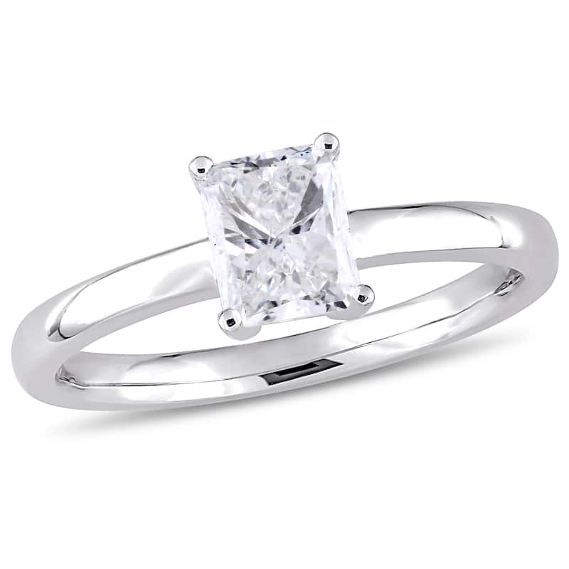 Miadora Signature Collection 14k White Gold 1ct TDW Radiant-Cut Diamond Solitaire Engagement Ring
