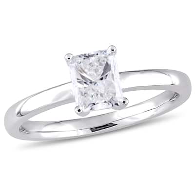 Miadora Signature Collection 14k White Gold 1ct TDW Radiant-Cut Diamond Solitaire Engagement Ring