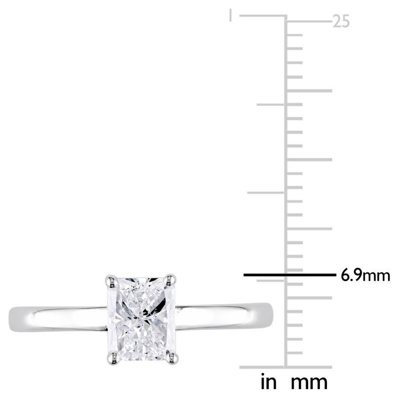 Miadora Signature Collection 14k White Gold 1ct TDW Radiant-Cut Diamond Solitaire Engagement Ring