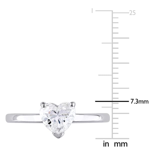 Miadora Signature Collection 14k White Gold 1ct TDW Heart-Cut Diamond Solitaire Engagement Ring
