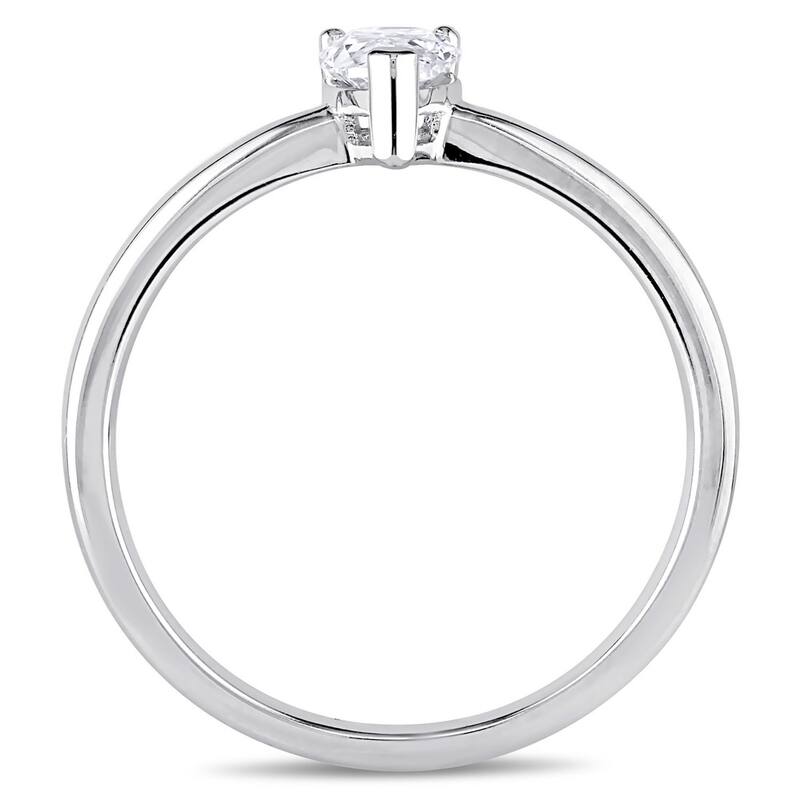 Miadora Signature Collection 14k White Gold 1/2ct TDW Pear-Cut Diamond Solitaire Engagement Ring