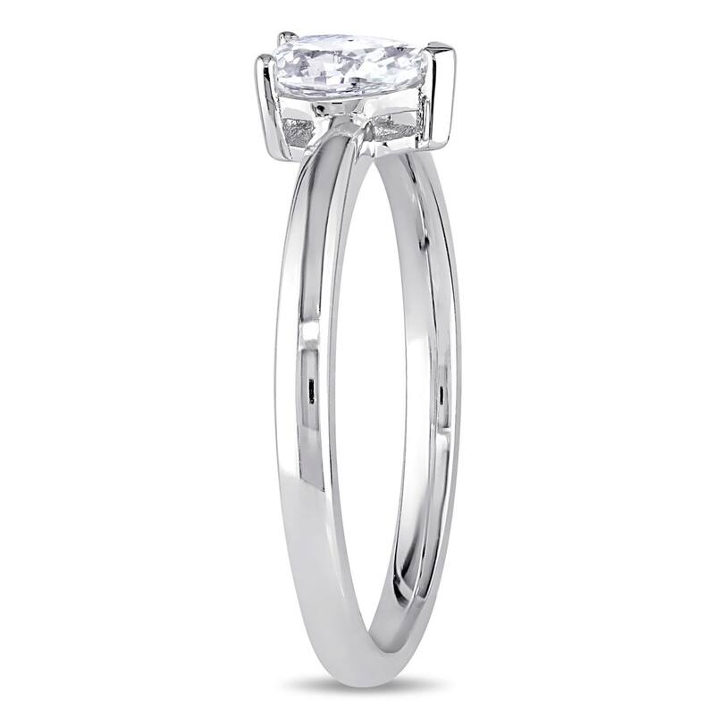Miadora Signature Collection 14k White Gold 1/2ct TDW Pear-Cut Diamond Solitaire Engagement Ring