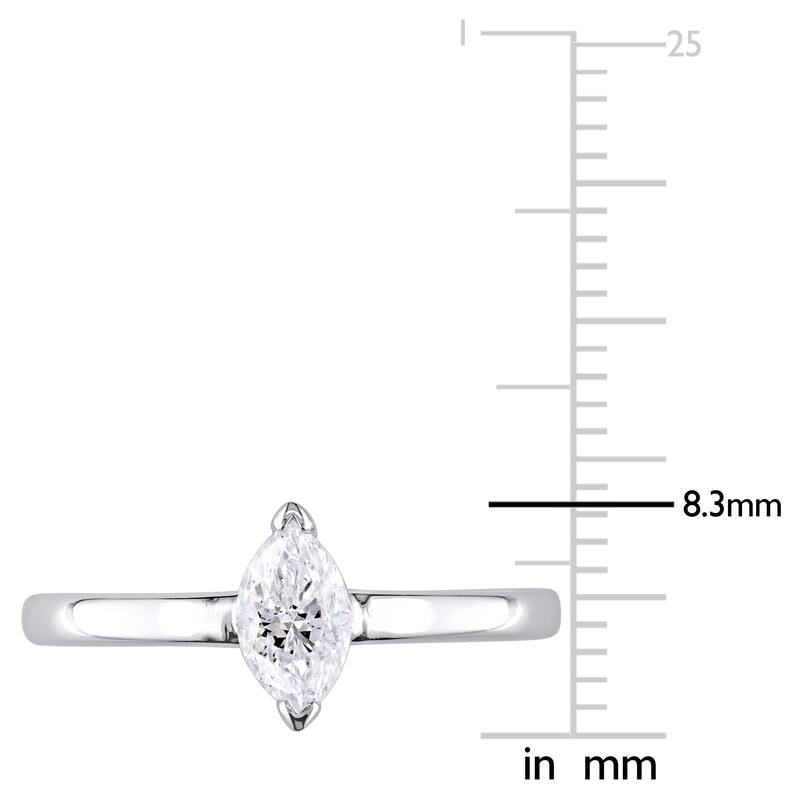 Miadora Signature Collection 14k White Gold 1/2ct TDW Marquise-Cut Diamond Solitaire Engagement Ring